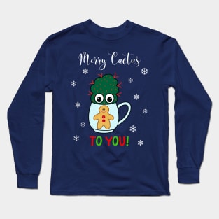 Merry Cactus To You - Small Cactus With Red Spikes In Christmas Mug Long Sleeve T-Shirt